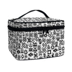 Black And White Adinkra Tribe Symbols Travel Makeup Bag