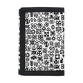 Black And White Adinkra Tribe Symbols Trifold Wallet