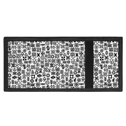 Black And White Adinkra Tribe Symbols Trifold Wallet