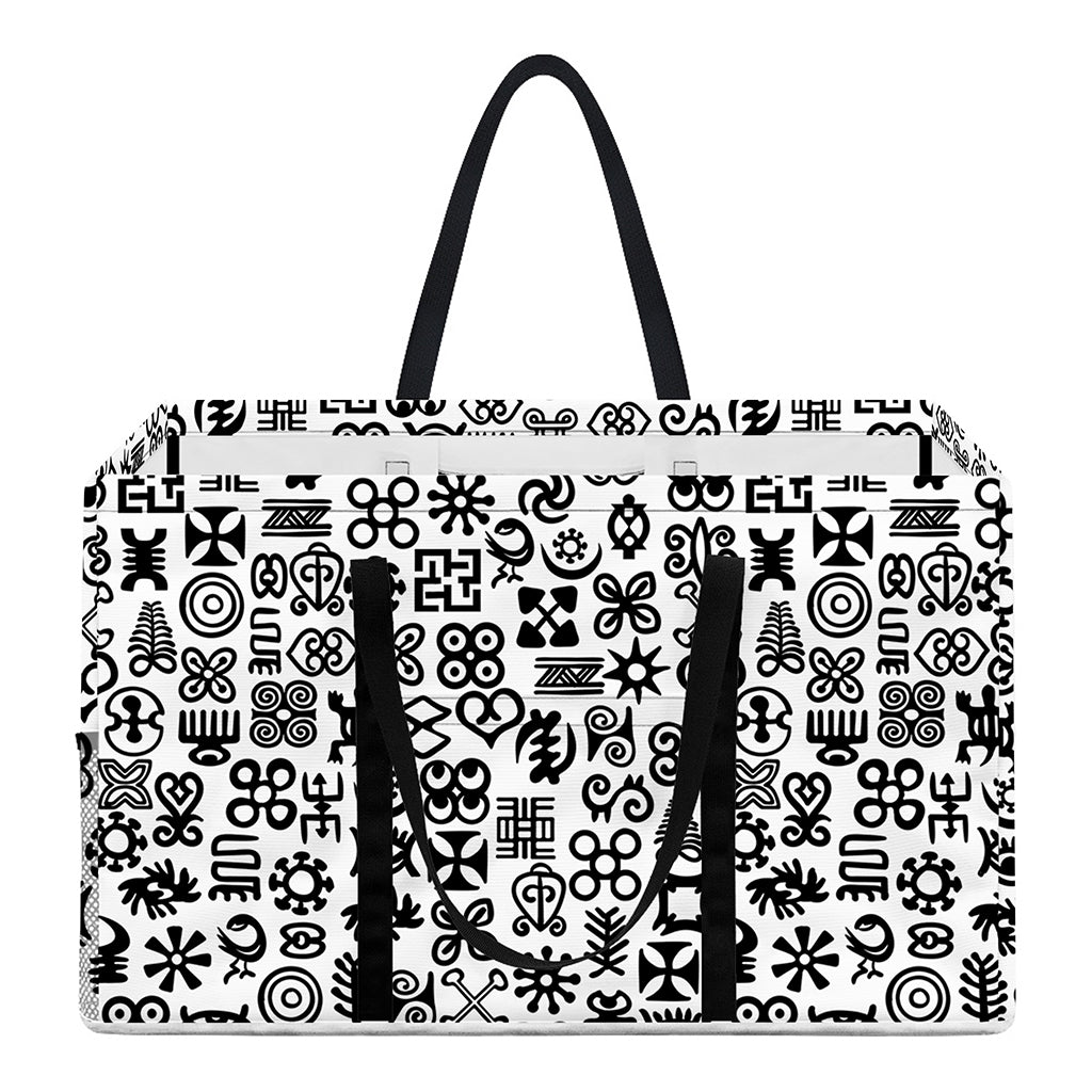 Black And White Adinkra Tribe Symbols Utility Tote Bag