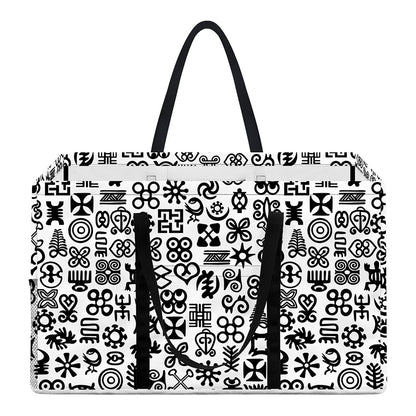 Black And White Adinkra Tribe Symbols Utility Tote Bag