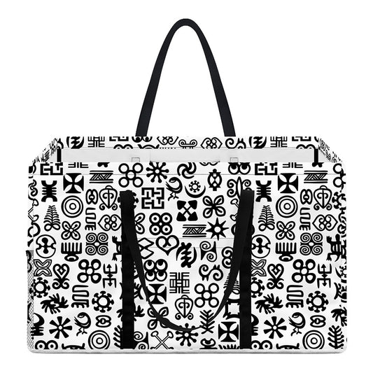 Black And White Adinkra Tribe Symbols Utility Tote Bag