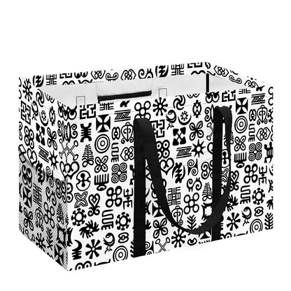 Black And White Adinkra Tribe Symbols Utility Tote Bag