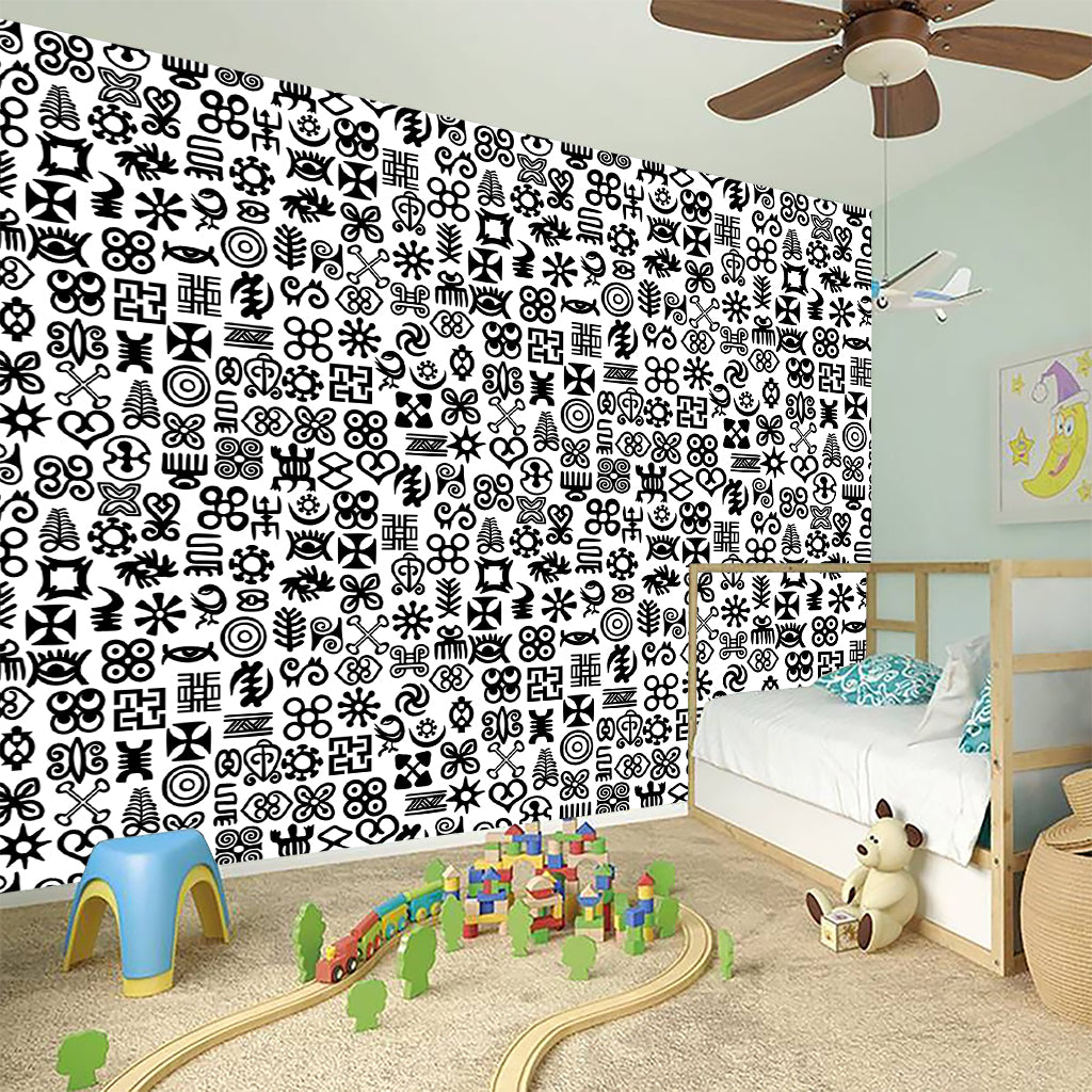 Black And White Adinkra Tribe Symbols Wall Sticker