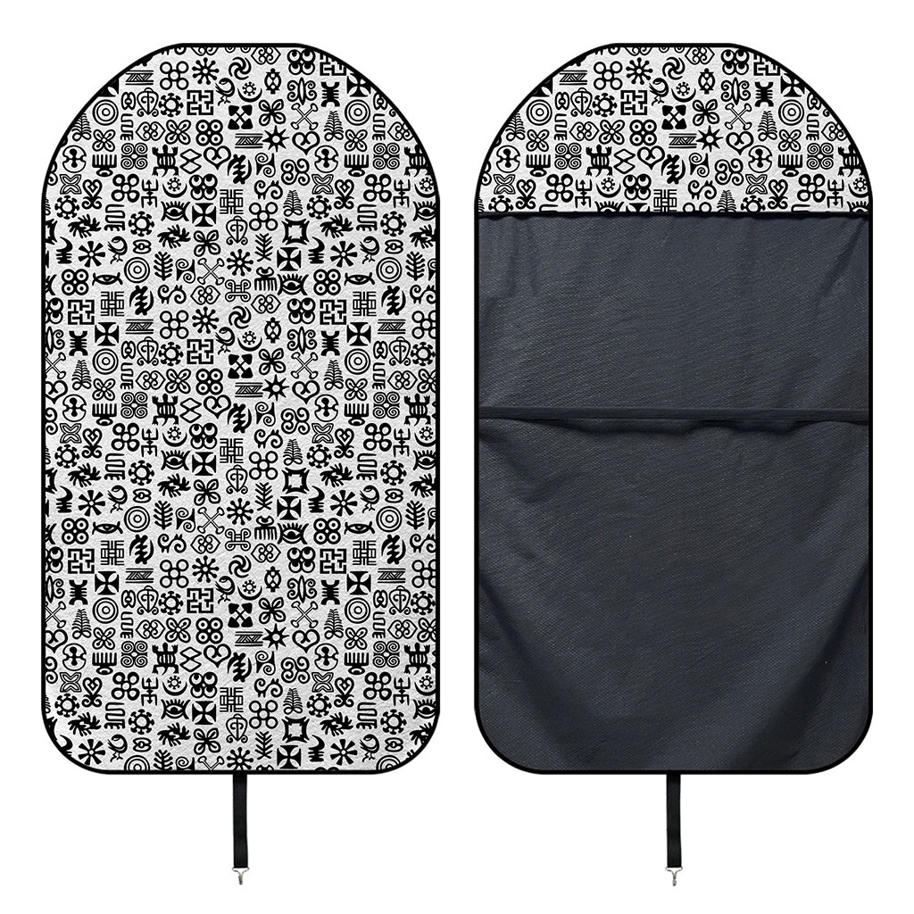 Black And White Adinkra Tribe Symbols Waterproof Car Seat Cover