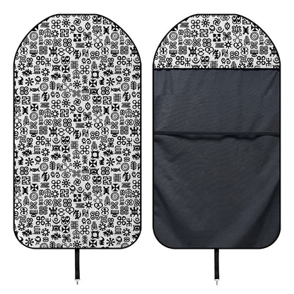 Black And White Adinkra Tribe Symbols Waterproof Car Seat Cover