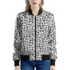 Black And White Adinkra Tribe Symbols Women's Bomber Jacket