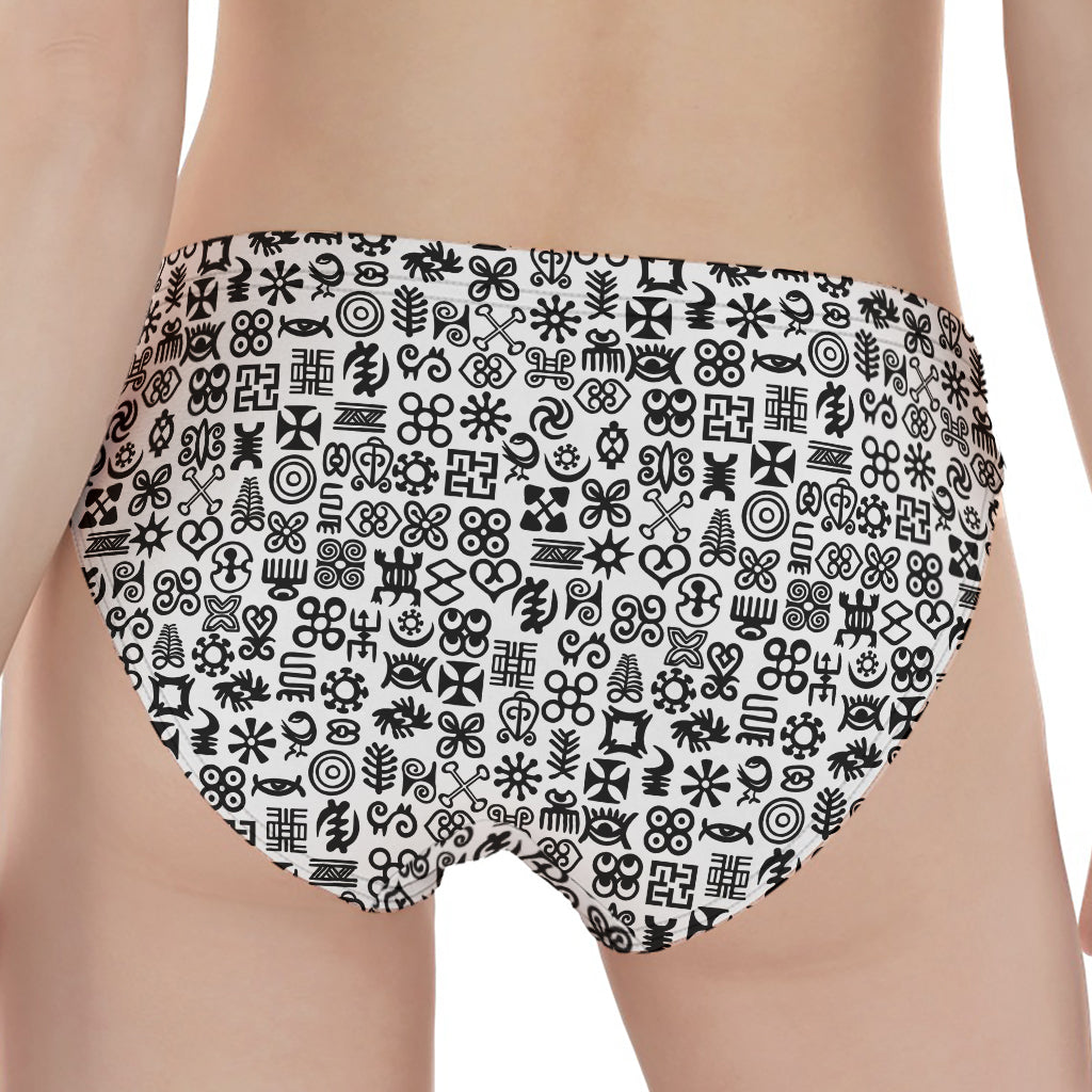 Black And White Adinkra Tribe Symbols Women's Panties