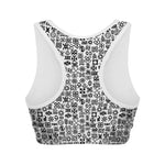 Black And White Adinkra Tribe Symbols Women's Sports Bra