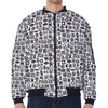 Black And White Adinkra Tribe Symbols Zip Sleeve Bomber Jacket