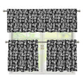 Black And White African Adinkra Symbols 3 Piece Kitchen Curtains