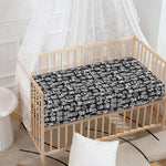 Black And White African Adinkra Symbols Baby Crib Sheet