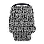 Black And White African Adinkra Symbols Baby Seat Cover