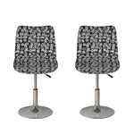 Black And White African Adinkra Symbols Bar Stool Covers