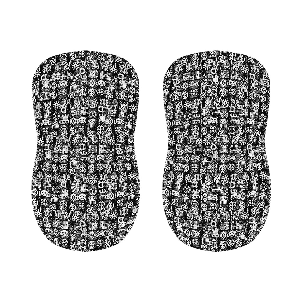 Black And White African Adinkra Symbols Bar Stool Covers