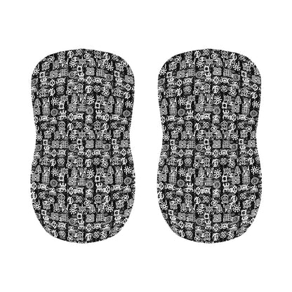 Black And White African Adinkra Symbols Bar Stool Covers