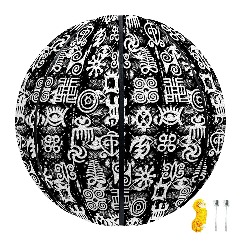Black And White African Adinkra Symbols Basketball
