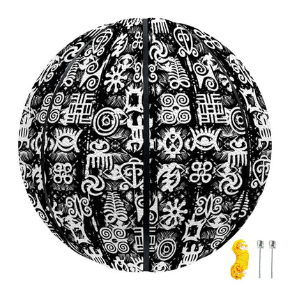 Black And White African Adinkra Symbols Basketball