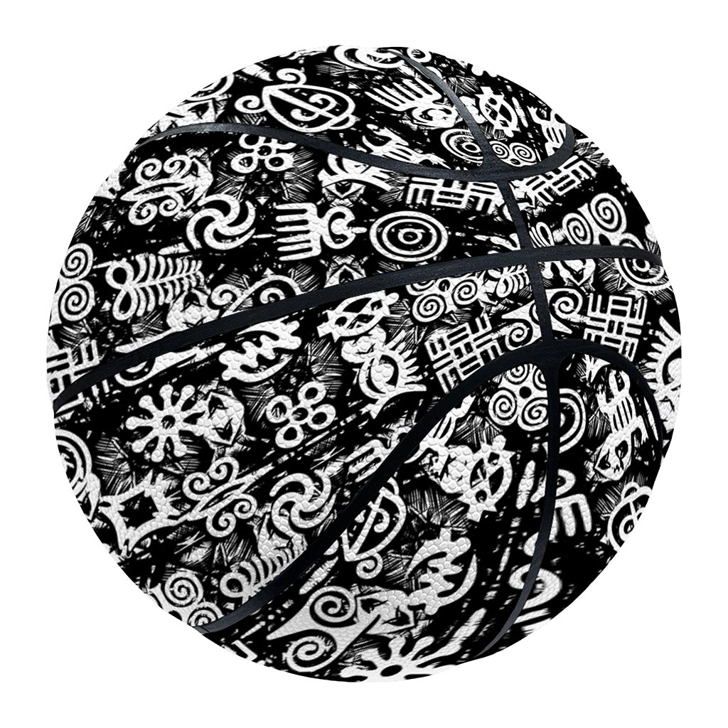 Black And White African Adinkra Symbols Basketball