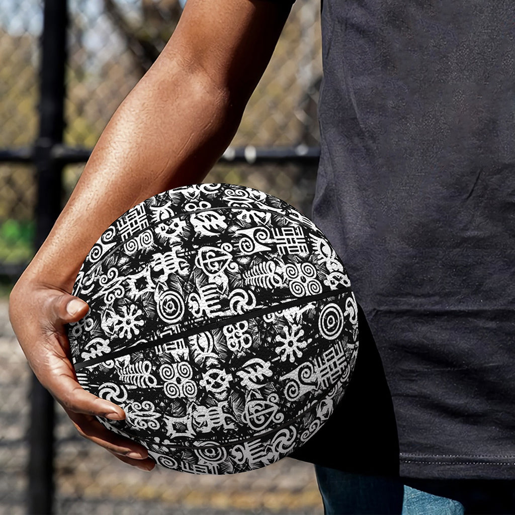 Black And White African Adinkra Symbols Basketball