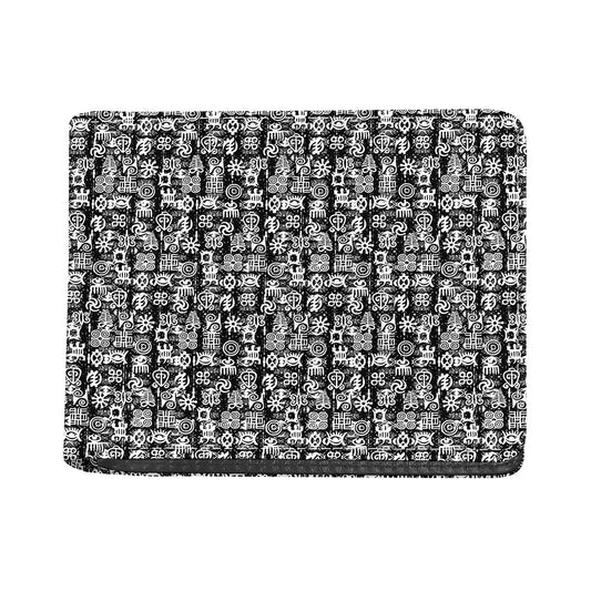 Black And White African Adinkra Symbols Bifold Wallet