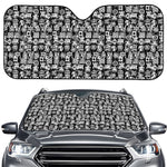 Black And White African Adinkra Symbols Car Windshield Sun Shade