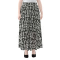 Black And White African Adinkra Symbols Chiffon Maxi Skirt