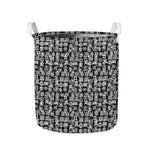 Black And White African Adinkra Symbols Collapsible Laundry Basket