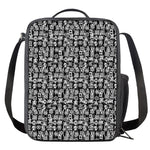 Black And White African Adinkra Symbols Crossbody Lunch Bag