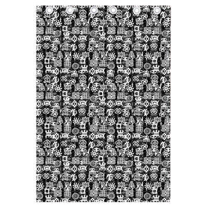 Black And White African Adinkra Symbols Curtain