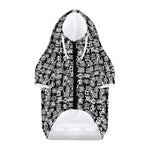 Black And White African Adinkra Symbols Dog Zip Up Hoodie