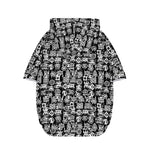 Black And White African Adinkra Symbols Dog Zip Up Hoodie