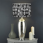 Black And White African Adinkra Symbols Drum Lamp Shade