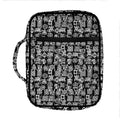Black And White African Adinkra Symbols Front Pocket Bible Bag