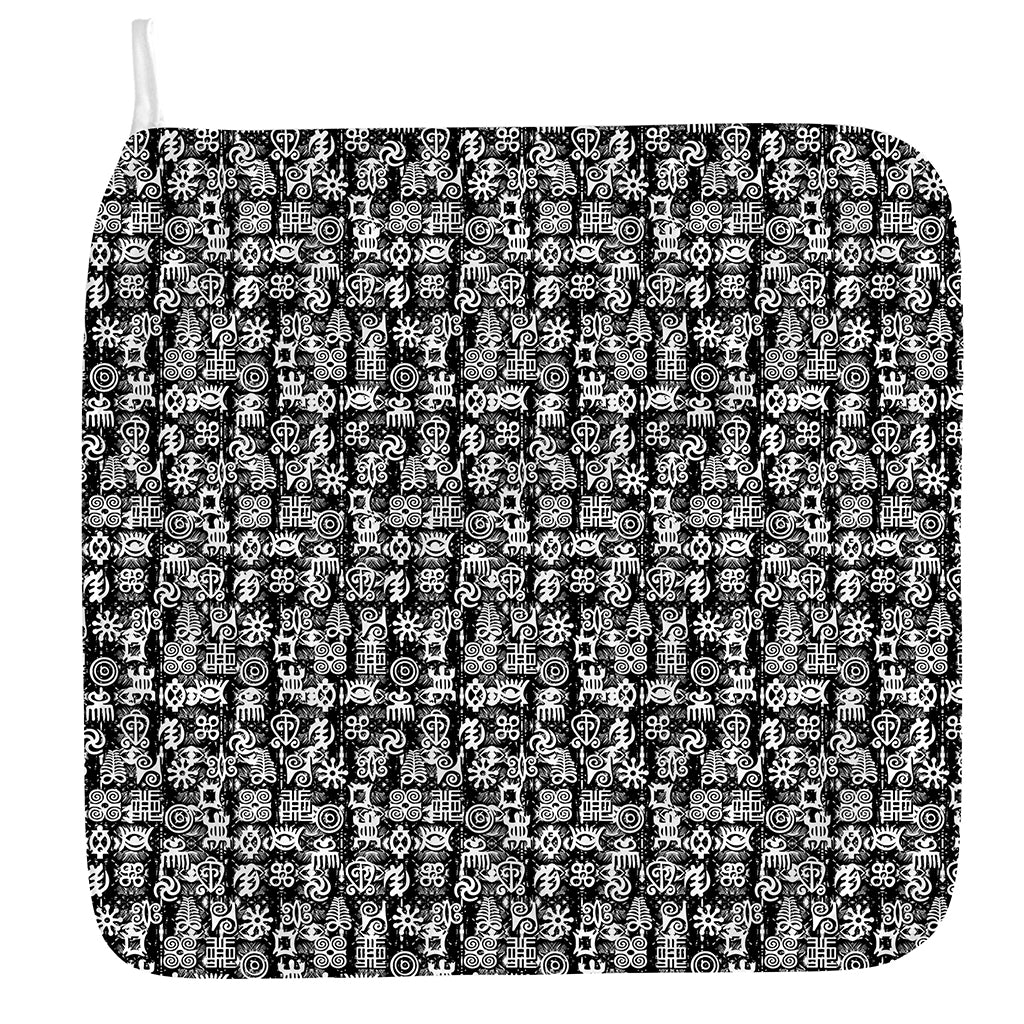 Black And White African Adinkra Symbols Hand Towel