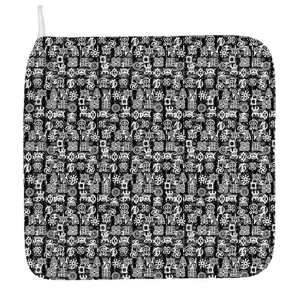 Black And White African Adinkra Symbols Hand Towel