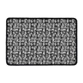 Black And White African Adinkra Symbols Kitchen Mat