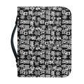 Black And White African Adinkra Symbols Leather Bible Cover