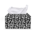 Black And White African Adinkra Symbols Leather Tissue Box Cover