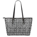 Black And White African Adinkra Symbols Leather Tote Bag With Zipper