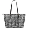 Black And White African Adinkra Symbols Leather Tote Bag