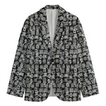 Black And White African Adinkra Symbols Men's Blazer