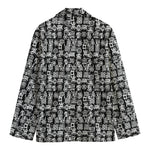 Black And White African Adinkra Symbols Men's Blazer