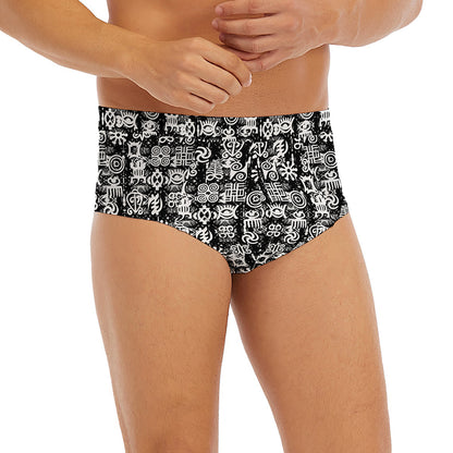 Black And White African Adinkra Symbols Men's Briefs