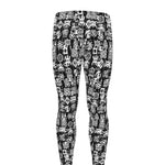 Black And White African Adinkra Symbols Men's leggings