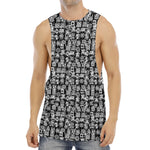 Black And White African Adinkra Symbols Men's Muscle Tank Top