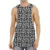 Black And White African Adinkra Symbols Men's Muscle Tank Top