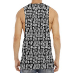 Black And White African Adinkra Symbols Men's Muscle Tank Top