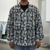 Black And White African Adinkra Symbols Men's Shirt Jacket