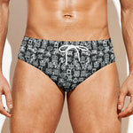 Black And White African Adinkra Symbols Men's Swim Briefs